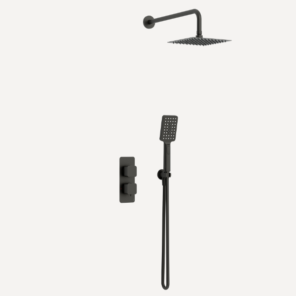 Quadro  Concealed Thermostatic Shower Set Matt Black