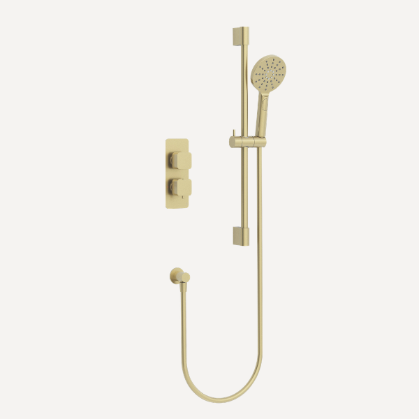 Quadro  Concealed Thermostatic Shower Set Brushed Brass
