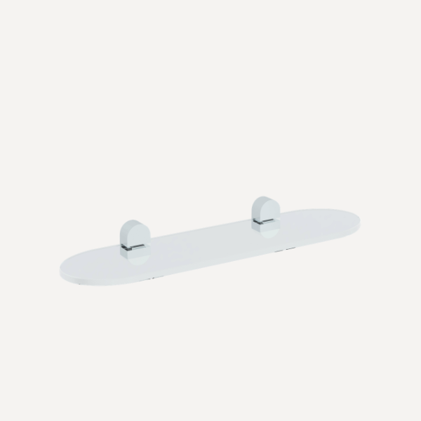 Round 395mm Glass Shelf Chrome