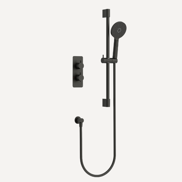 Ravine Concealed Thermostatic Shower Set Matt Black