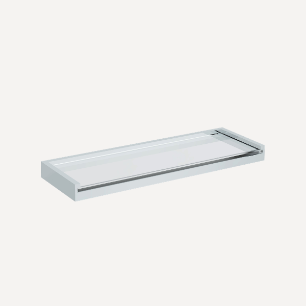 Square 400mm Glass Shelf Chrome