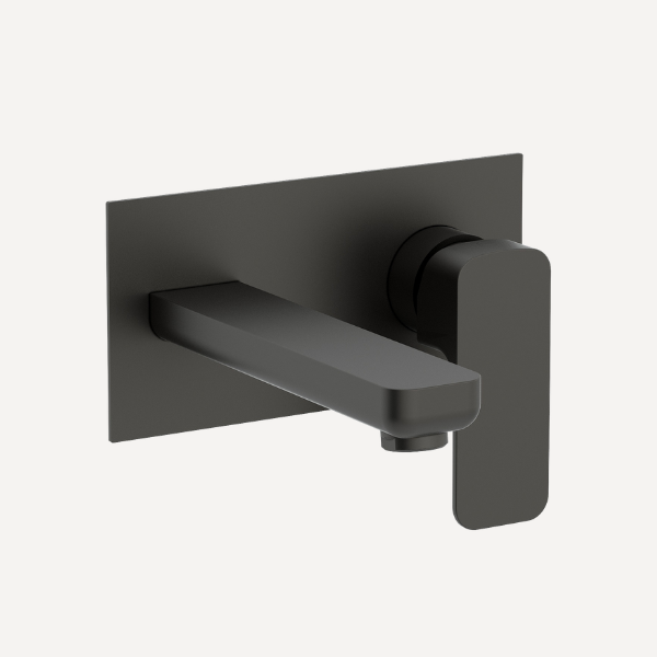 Flite Wall Mounted Basin Mixer Tap Matt Black