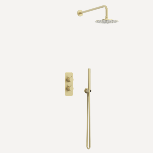 Ravine Concealed Thermostatic Shower Set Brushed Brass