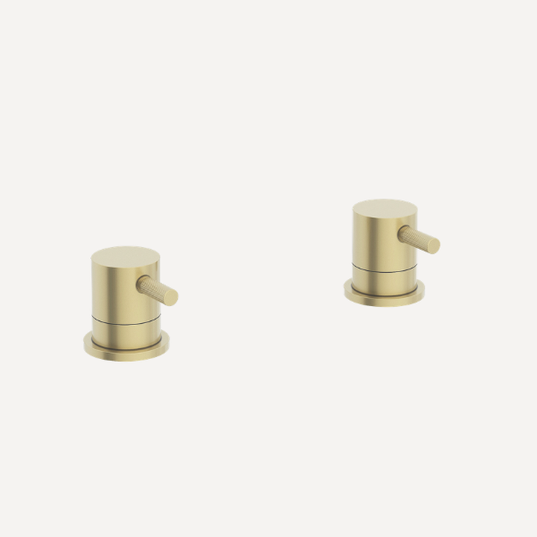 Ravine Bath Deck Mounted Hot and Cold Valves Brushed Brass