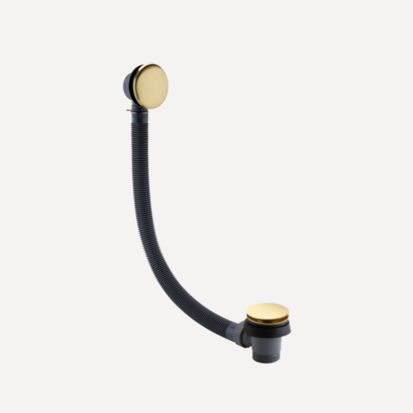 Easy Clean Large Dome Bath Clicker Waste Brushed Brass