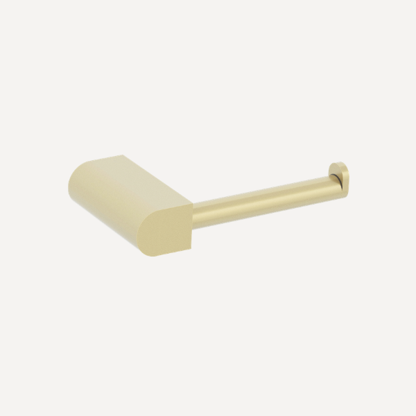Round Toilet Roll Holder Brushed Brass