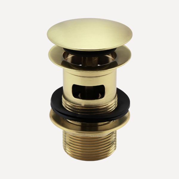 Slotted Basin Clicker Waste Brushed Brass