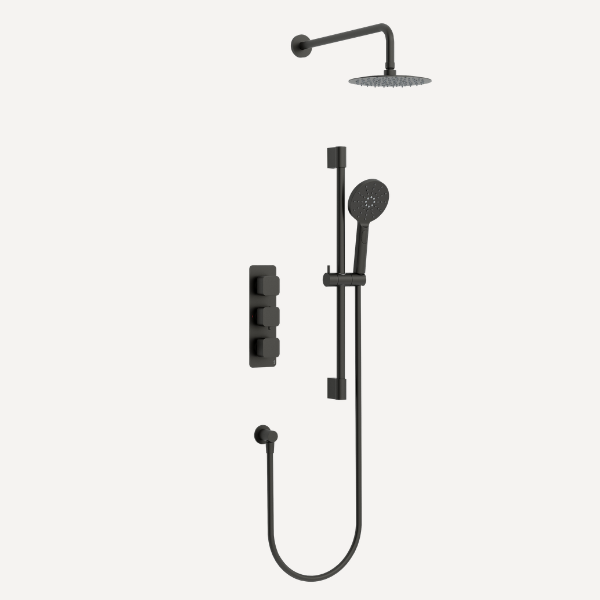 Quadro  Concealed Thermostatic Shower Set Matt Black