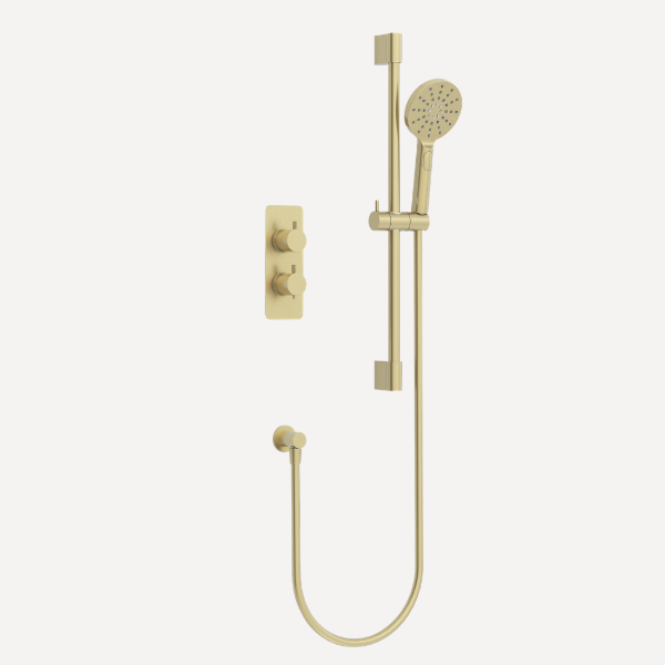 Ravine Concealed Thermostatic Shower Set Brushed Brass