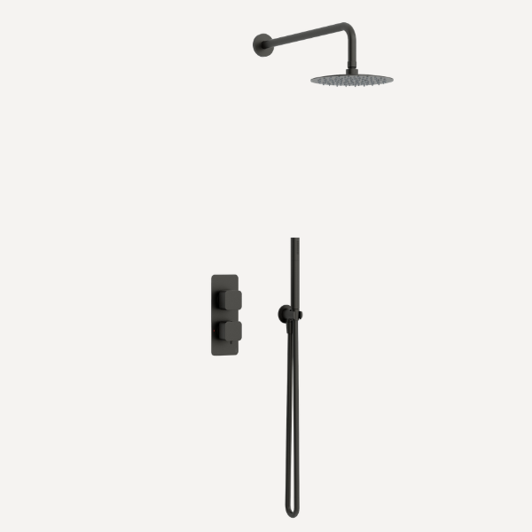 Quadro  Concealed Thermostatic Shower Set Matt Black