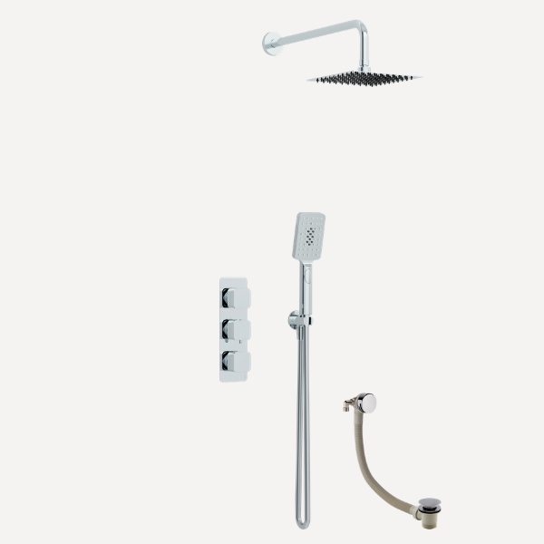 Quadro  Concealed Thermostatic Shower Set Chrome