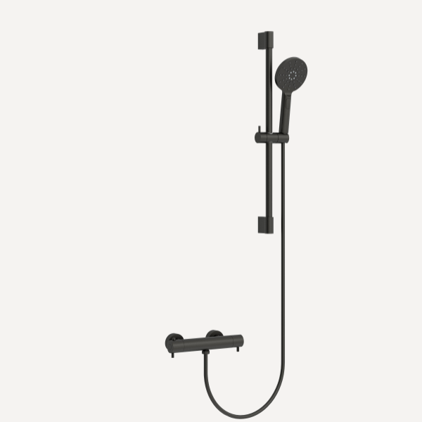 Ravine Exposed Thermostatic Bar Valve Shower Set Matt Black