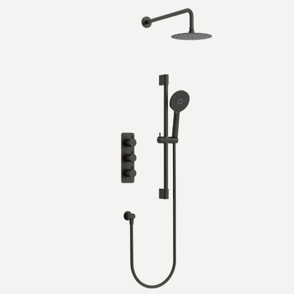 Ravine Concealed Thermostatic Shower Set Matt Black