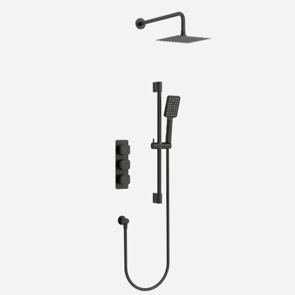 Quadro  Concealed Thermostatic Shower Set Matt Black