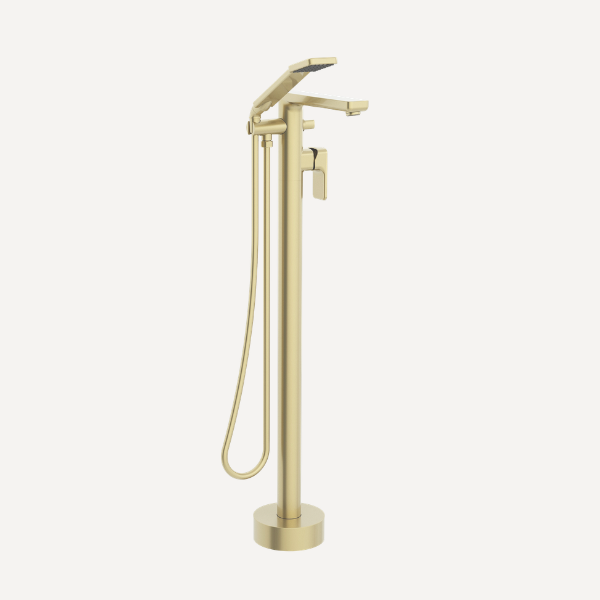 Flite Floor Standing Bath Shower Mixer Tap Brushed Brass