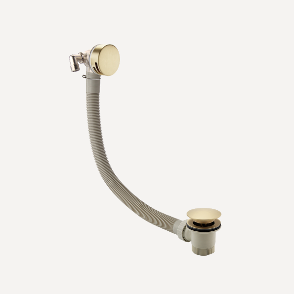 Overflow Bath Filler with Clicker Waste Brushed Brass