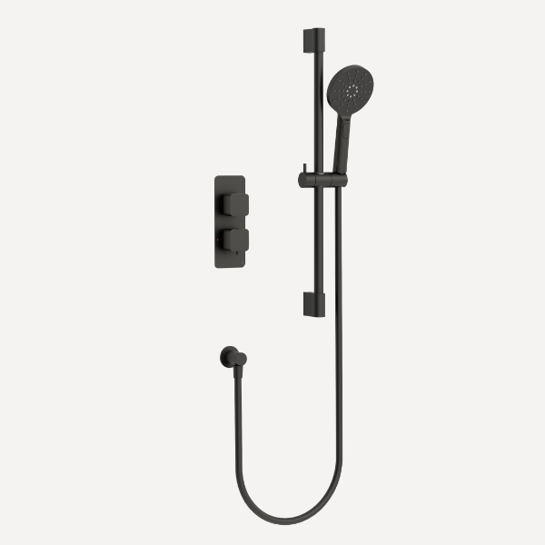 Quadro  Concealed Thermostatic Shower Set Matt Black
