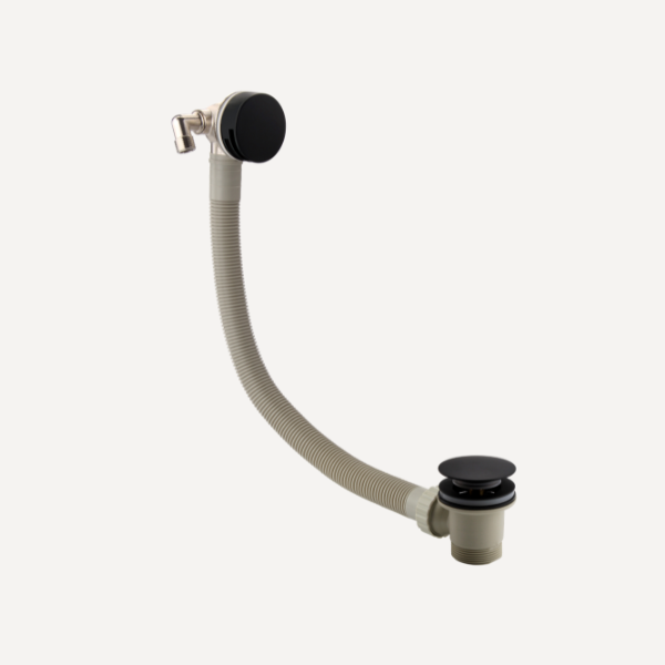 Overflow Bath Filler with Clicker Waste Matt Black