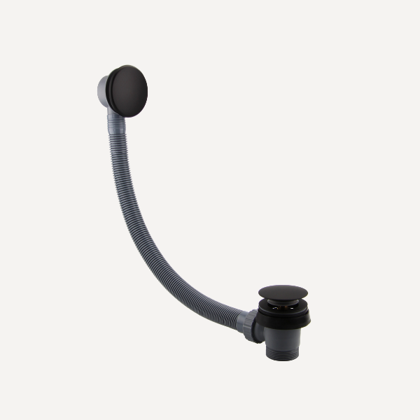 Easy Clean Large Dome Bath Clicker Waste Matt Black