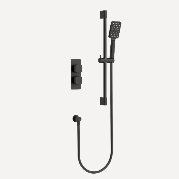 Quadro  Concealed Thermostatic Shower Set Matt Black
