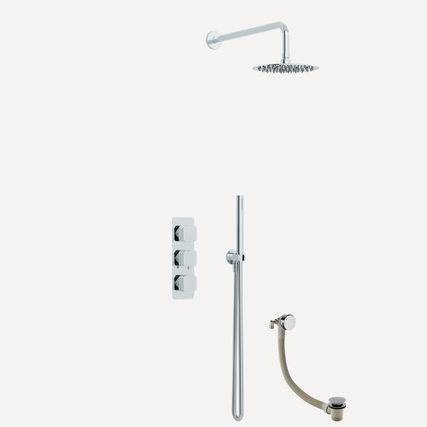 Quadro  Concealed Thermostatic Shower Set Chrome