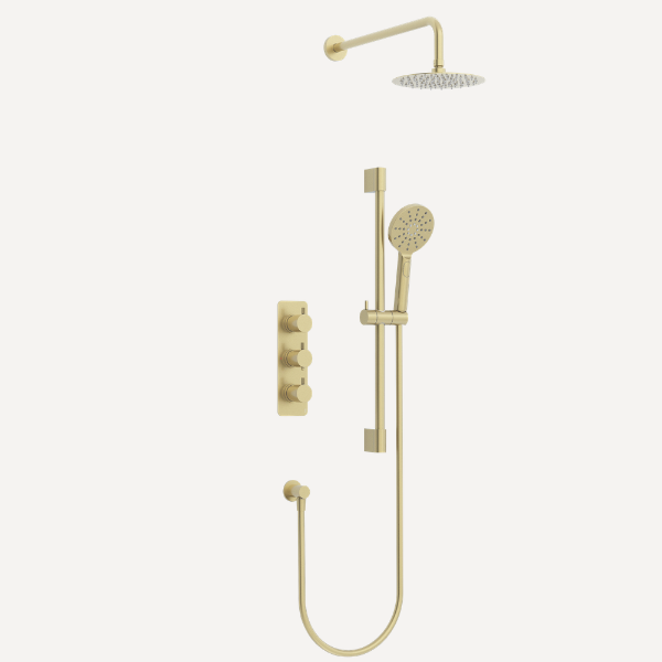 Ravine Concealed Thermostatic Shower Set Brushed Brass