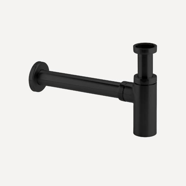 Minimalist Bottle Trap and Pipe Matt Black